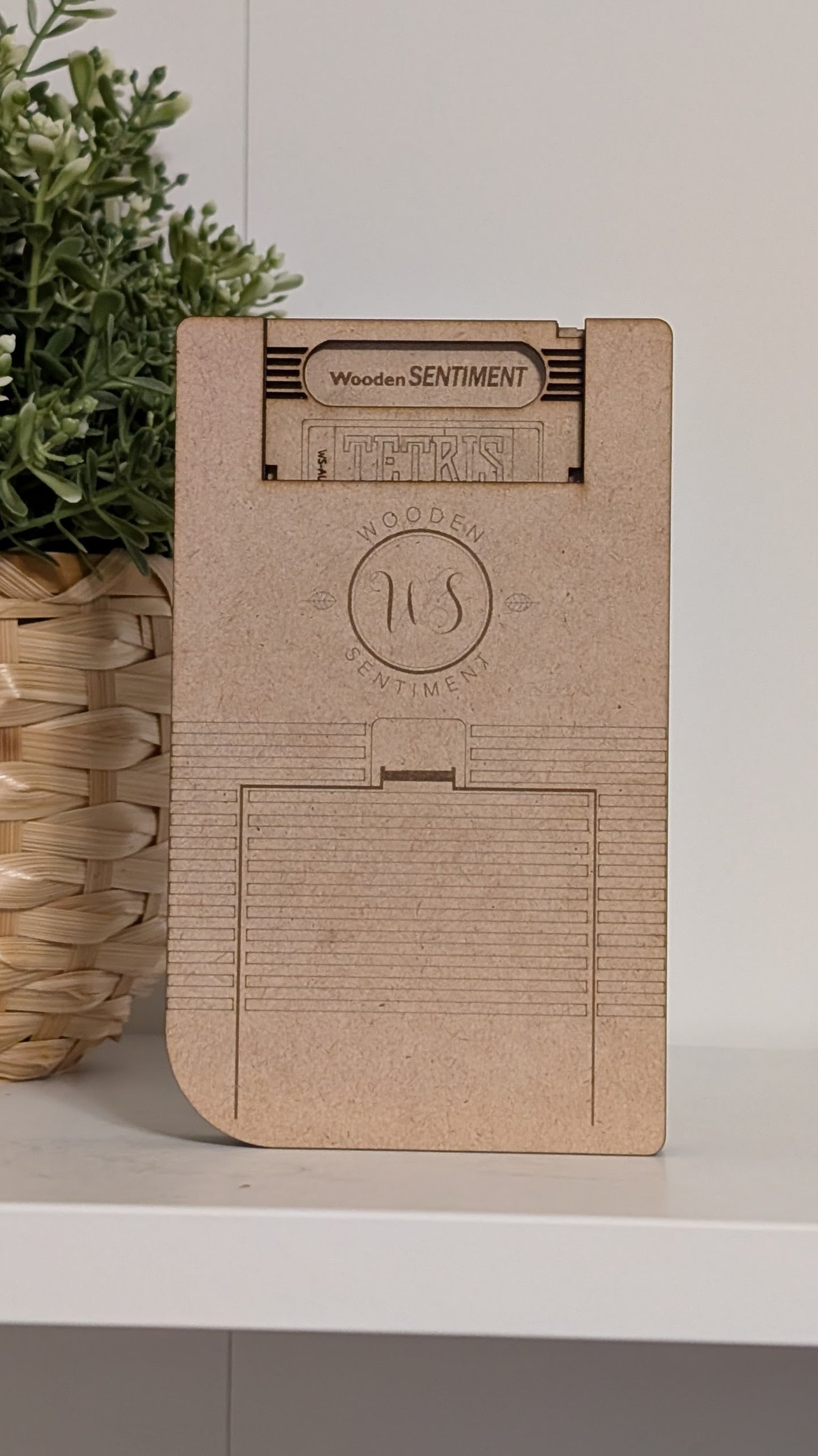 Wooden Handheld Console Tribute + Tetris Cartridge