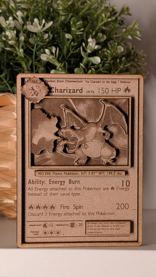 Charizard | Wooden Pokémon Card - Handcrafted Collectible Keepsake